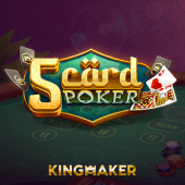 5 Card Poker game icon with fanned playing cards