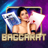 Baccarat B game icon with baccarat cards