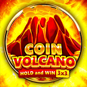 Coin Vilcano Hold and Win game icon with a coin volcano