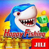 Happy Fishing game icon with smiling fish